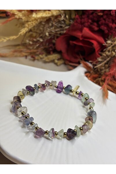 Moonstone Accessories سوار من الفلوريت والهيماتيت من الحجر الطبيعي |   الوضوح...