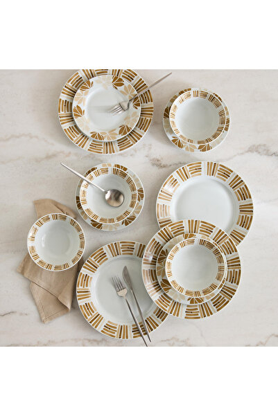 Home Box Atlanta 12-Piece Porcelain Dinner Set - Serves 4