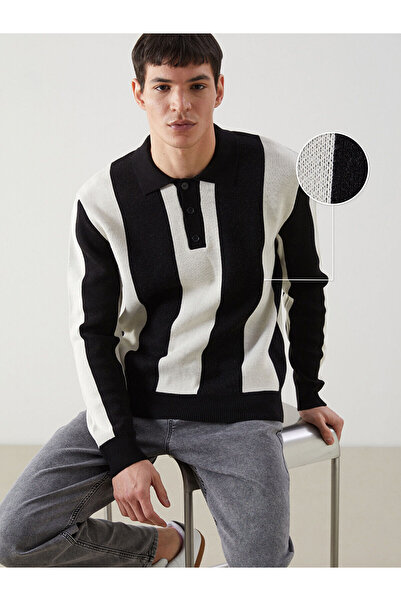 LC Waikiki سترة تريكو رجالية مخططة بياقة بولو من Peak New Season