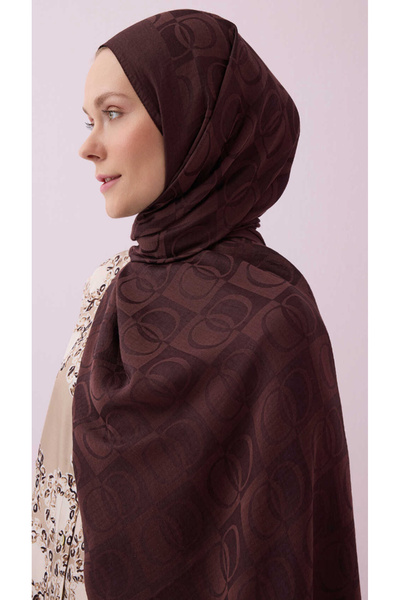 Imannoor DAMA DESEN NAİA ŞAL KAHVERENGİ