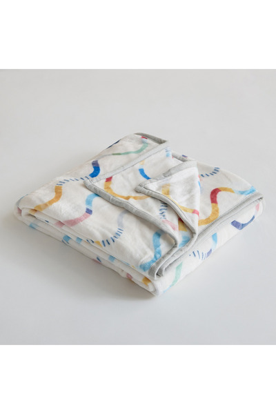 Home Box Joy Terrain Printed Flannel Fleece Blanket with Piping - 140x200 cm