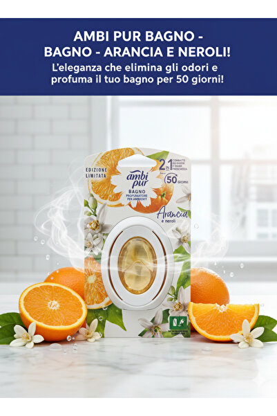Ambi Pur Bagno 2 in 1 Bathroom Air Freshener, Orange and Neroli, Limited Edit...