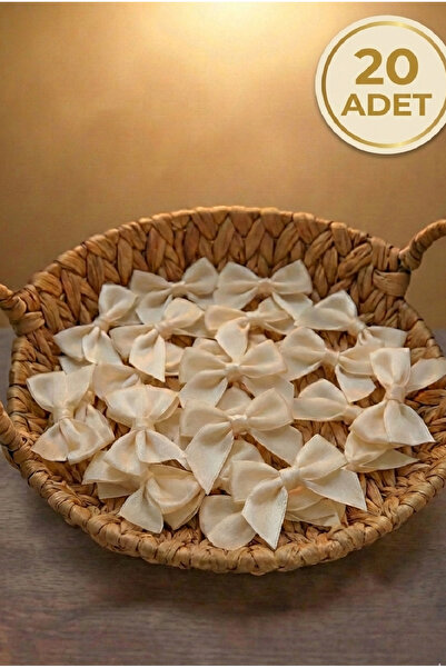 Massaltay Saten Fiyonk 20 Adet | Hediye, Bohça, Çeyiz ve Dekoratif Süsleme Ak...