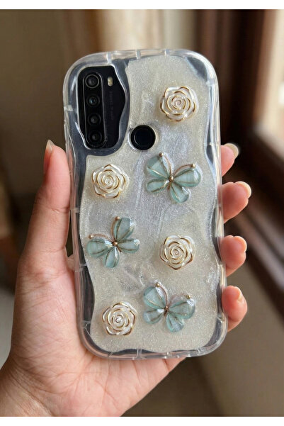 Rivor حافظة متوافقة مع هاتف Redmi Note 8 مع غطاء مزخرف على شكل فراشة وزهرة مع...