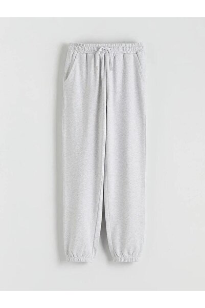 LC Waikiki Γκρι ελαστικό παντελόνι jogger για κορίτσια με ελαστική μέση (S6)