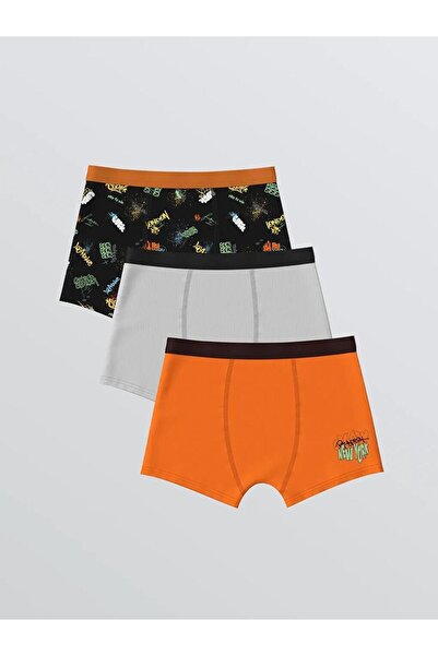 LC Waikiki Black City Printed Boys' Boxer Shorts 3-Pack (S6)