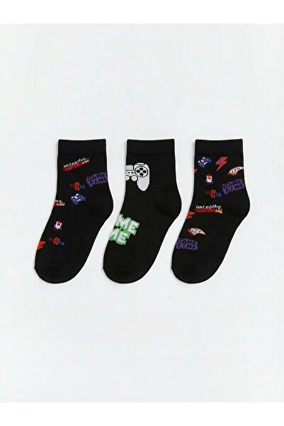 LC Waikiki Mixed Boys' Patterned 3-Piece Socks (S6)