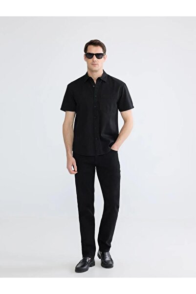 LC Waikiki بنطلون جينز رجالي أسود 779 بقصة عادية (S6)