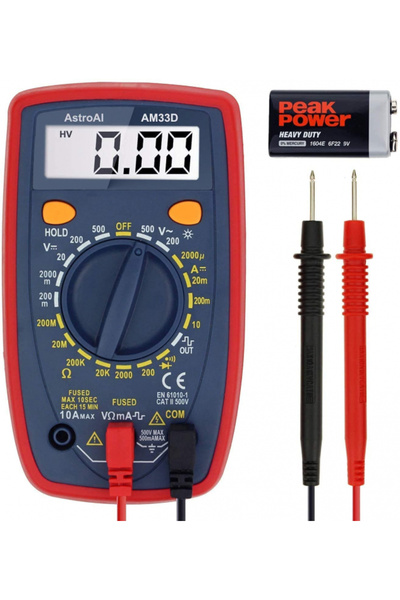 AstroAI AM33D Digital Multimeter, 2000 Counts, Continuity Measurement