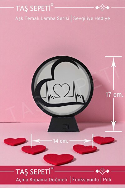 TAŞ SEPETİ Sevgililer Günü Hediyesi Kalp Atışı Nabız Detaylı Aşk Temalı | Sev...