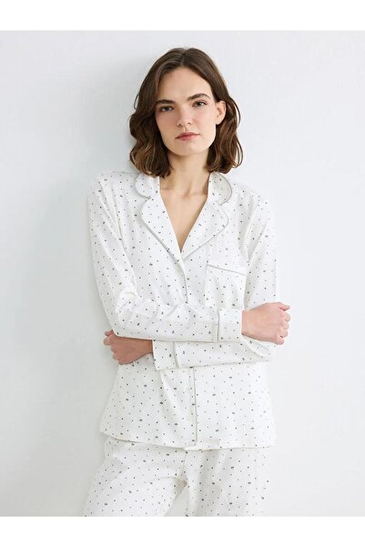 LC Waikiki طقم بيجامة نسائية بياقة قميص وطبعة زهور (S6)