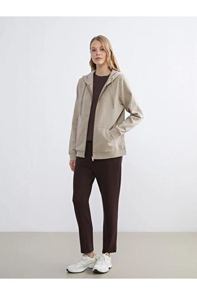 LC Waikiki Кафяви еластични панталони за тренировка с мека материя за жени (S6)