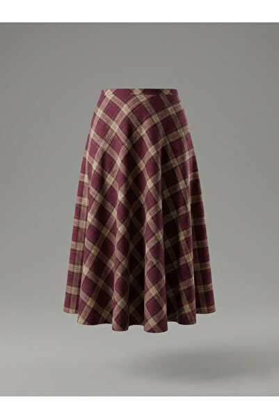 SLAW REZZ Дамска пола с тартан и цип отстрани