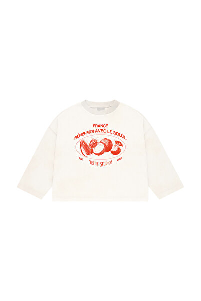 lethestudios Tricou de bază cu mânecă lungă și imprimeu Le Soleil