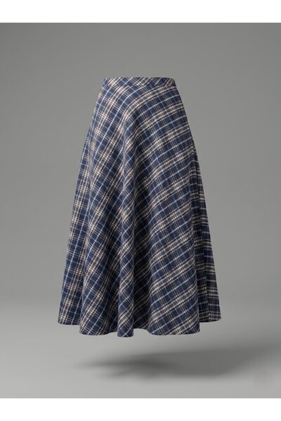 SLAW REZZ Women's Plaid Patterned Skirt with Side Zipper