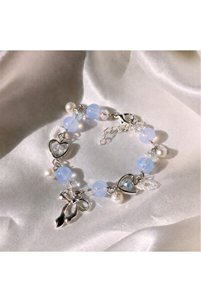 sleyshop Coquette Y2K Bow Opal Natural Stone Handmade Bracelet