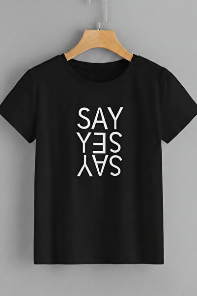 EFFRENATU Say Yes Printed Unisex Printed Combed Cotton T-Shirt