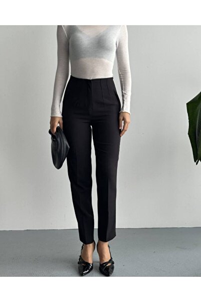 moda çağdaş بنطلون نسائي يومي بتفاصيل من قماش البايليه من تشيمالي