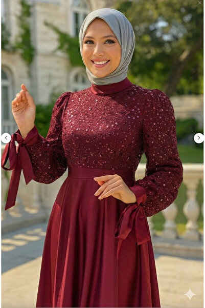 Modarana Pul Detaylı Saten Abiye 5670END900