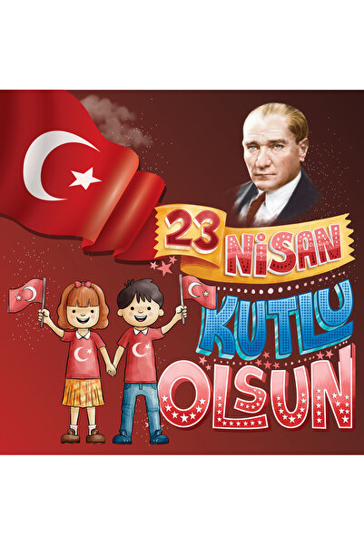 Deko Genç 23 Nisan Çocuk Bayramı Fotoğraf Panosu Branda 100x100