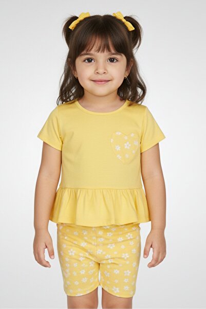 Freestyle Toddlers Girl 3Pcs Graphic Print T-Shirt And Shorts Set, Multicolor