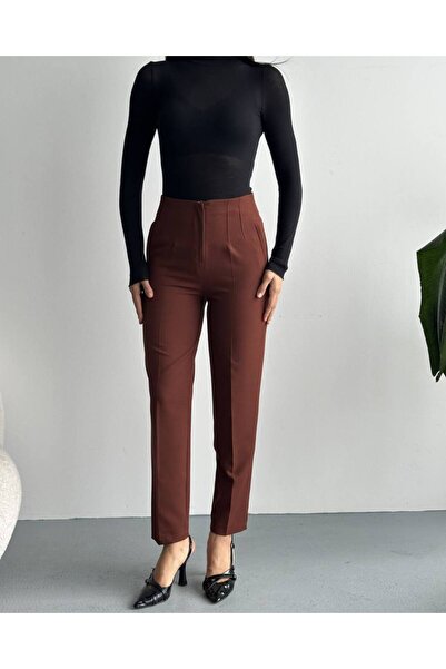 moda çağdaş بنطلون نسائي يومي بتفاصيل من قماش البايليه من تشيمالي