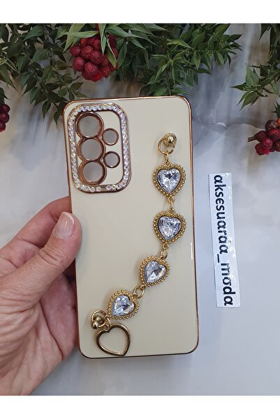 Aksesuarda Moda غطاء حماية متوافق مع سامسونج جالاكسي A53 مصنوع من حجر القلب م...