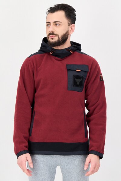 Under Armour Men Loose Fit Long Sleeve Project Rock Microfleece Outdoor Hoodi...