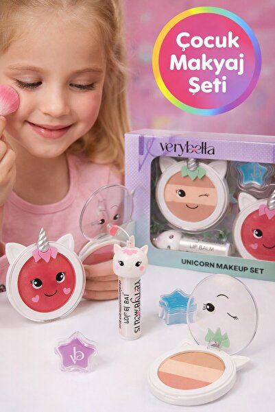 TOYFEST Very Bella Unicorn Temalı Makyaj Seti Allık Far Sıcak Tonlar Çilekli ...