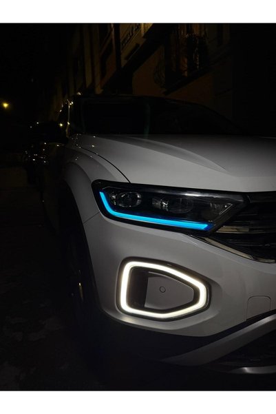 Volkswagen T-Roc Üst Far Sticker Set Mavi