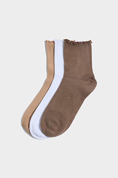 DeFacto Women's 3-Piece Cotton Socks G3585Axns