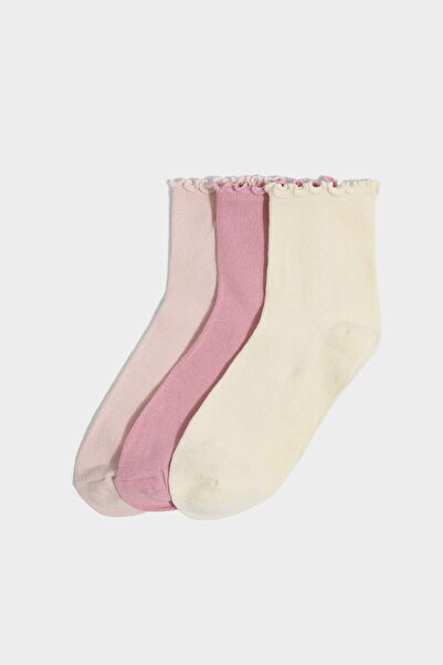 DeFacto Women's 3-Piece Cotton Socks G3585Axns