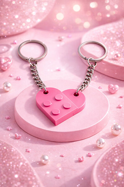 Zaviera Set de 2 brelocuri inimă pentru cuplu – Cadou special cu inimi unite ...