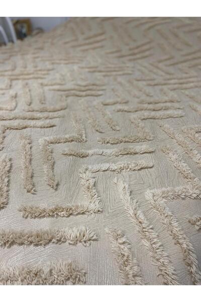 BURYAHOME 100% Cotton Bedspread Modern 240X260 2 Pillows 50X70