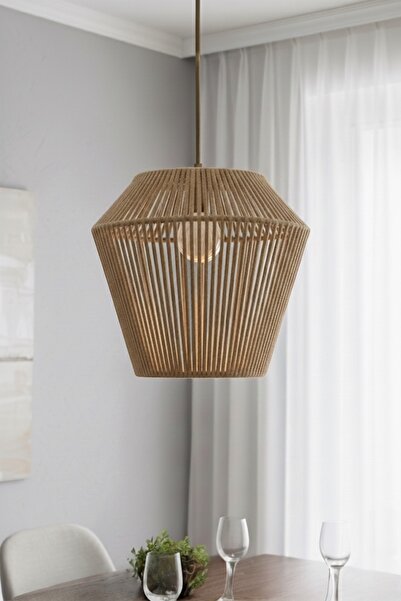 afralya home Doğal İp Sarkıt Avize Bohem & Modern Tasarım Salon Mutfak Yemek ...