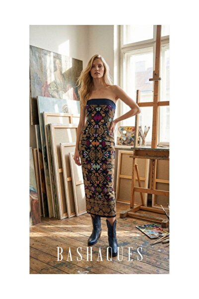 Bashaques BALINESE HERITAGE SONGKET EMBROIDERY (NAKIŞ İŞLEMELİ) STRAPLEZ ELBİSE