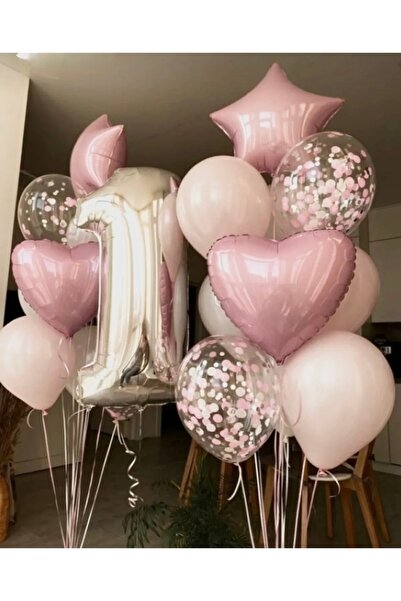 OGELAPARTY 1 YAŞ DOĞUM GÜNÜ FOLYO BALON - KALP YILDIZ FOLYO BALON