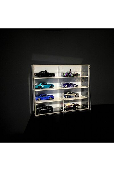 hazer case 8 Capacity Plexiglass Covered Display Shelf Diecast Car 1:64 Scale