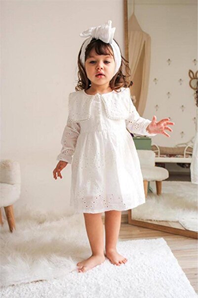 SONGÜLBERİK Girl's Lace Collar Dress