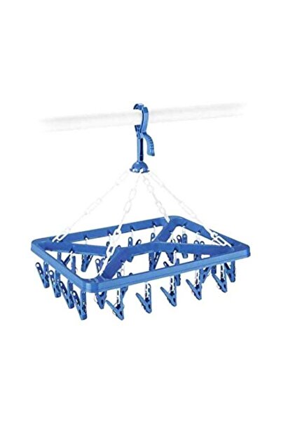 Whitmor Plastic Hanger With Clip And Drip Blue/White