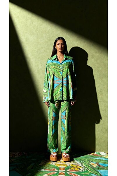 Bashaques Seminyak Garden %100 Pamuk Desenli Gömlek