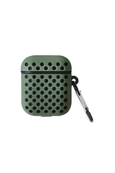 CT STONES حافظة ايربودز 2 (الجيل الثاني) الرياضية المثقبة - أخضر كاكي-أسود