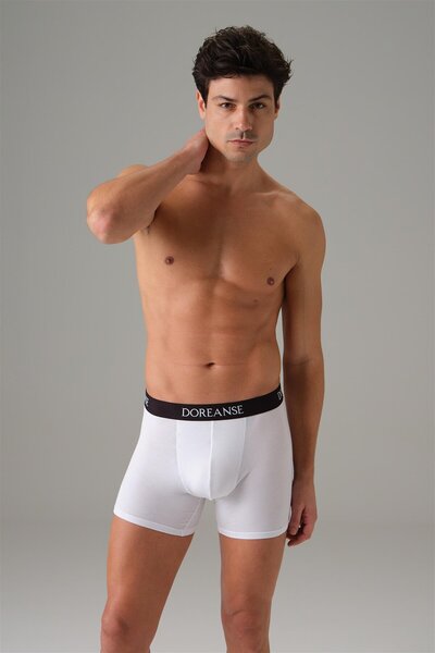 Doreanse Bărbați, Exclusiv, Alb, Micro Modal, Cu bandă în talie, Cu inscripți...