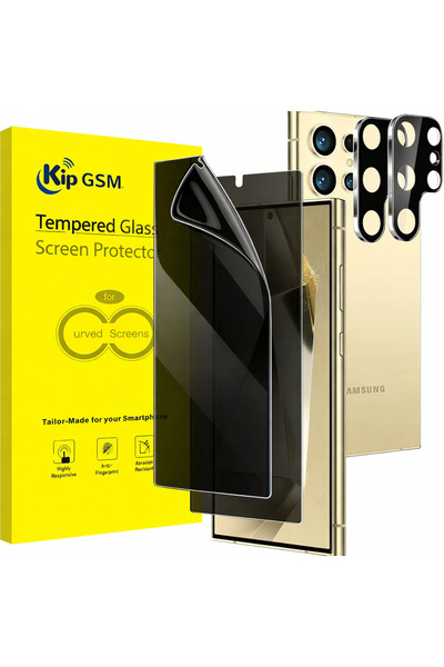 Kipgsm Samsung Galaxy S23 Ultra Uyumlu 9H Hayelet Cam Ekran Koruyucu+Kamera S...
