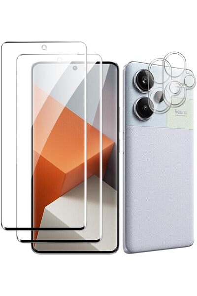 Kipgsm Note 13 Pro Plus Uyumlu 9H Hayalet Cam Ekran Koruyucu+Kamera Safir Len...