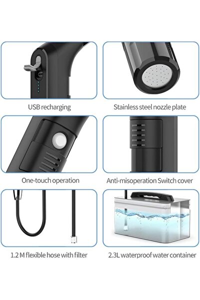 Generic Shower and Bidet Kit | Travelers Shower & Shattaf With 2.3L Water Sto...