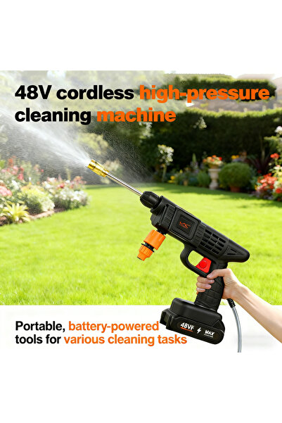 Little YELLOW Duck 12-piece High-pressure Washer Set-48V Wireless High-pressu...