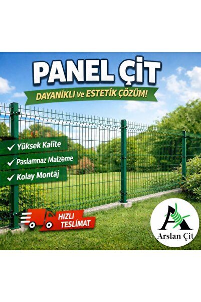 msy garden fenc 9 Adet ( 22.5 MT ) 120 X 250 CM Yeşil Panel Çit 10 adet direk...