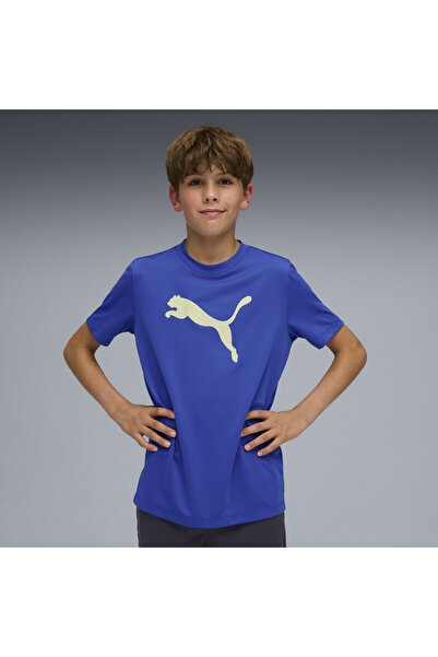 Puma Tricou cu logo pisică pentru tineri - Esențiale pentru antrenament pe to...