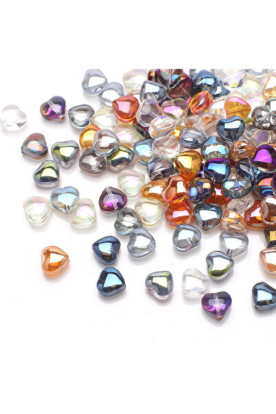 Choice1 8mm 50pcs heart ZK 50Pcs 8mm Mixed Glass Beads Star Heart Butterfly F...